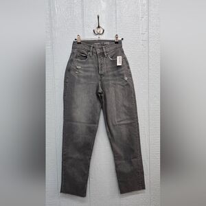 NWOT Old Navy Size 00  Charcoal Extra High-Rise Jeans Ski Hi Straight